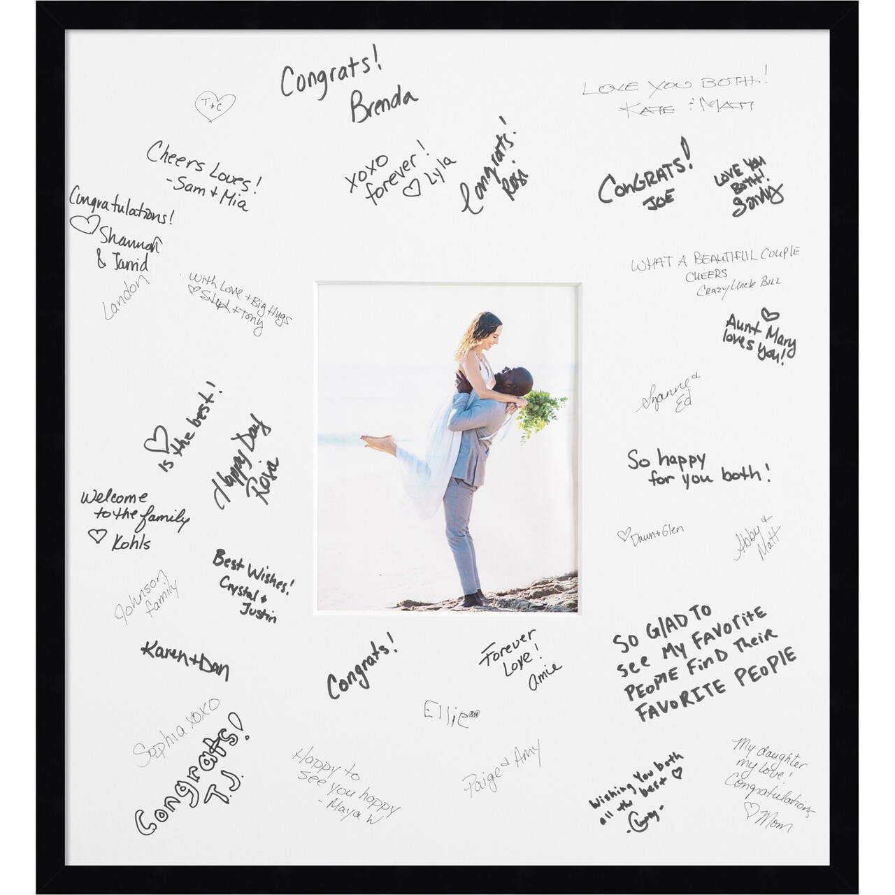 Svelte Signature Mat Picture Frame, Photo Frame Wedding Guest Book Alternative, Autograph Picture Mat for Signature Board, Wedding Celebrations Graduations Support Encouragement or Retirement